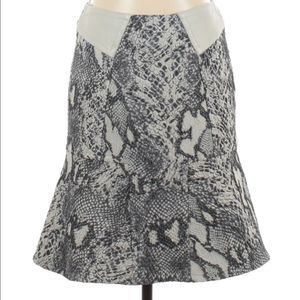 Yigal Azrouel NY grey snake print fit/flare skirt
